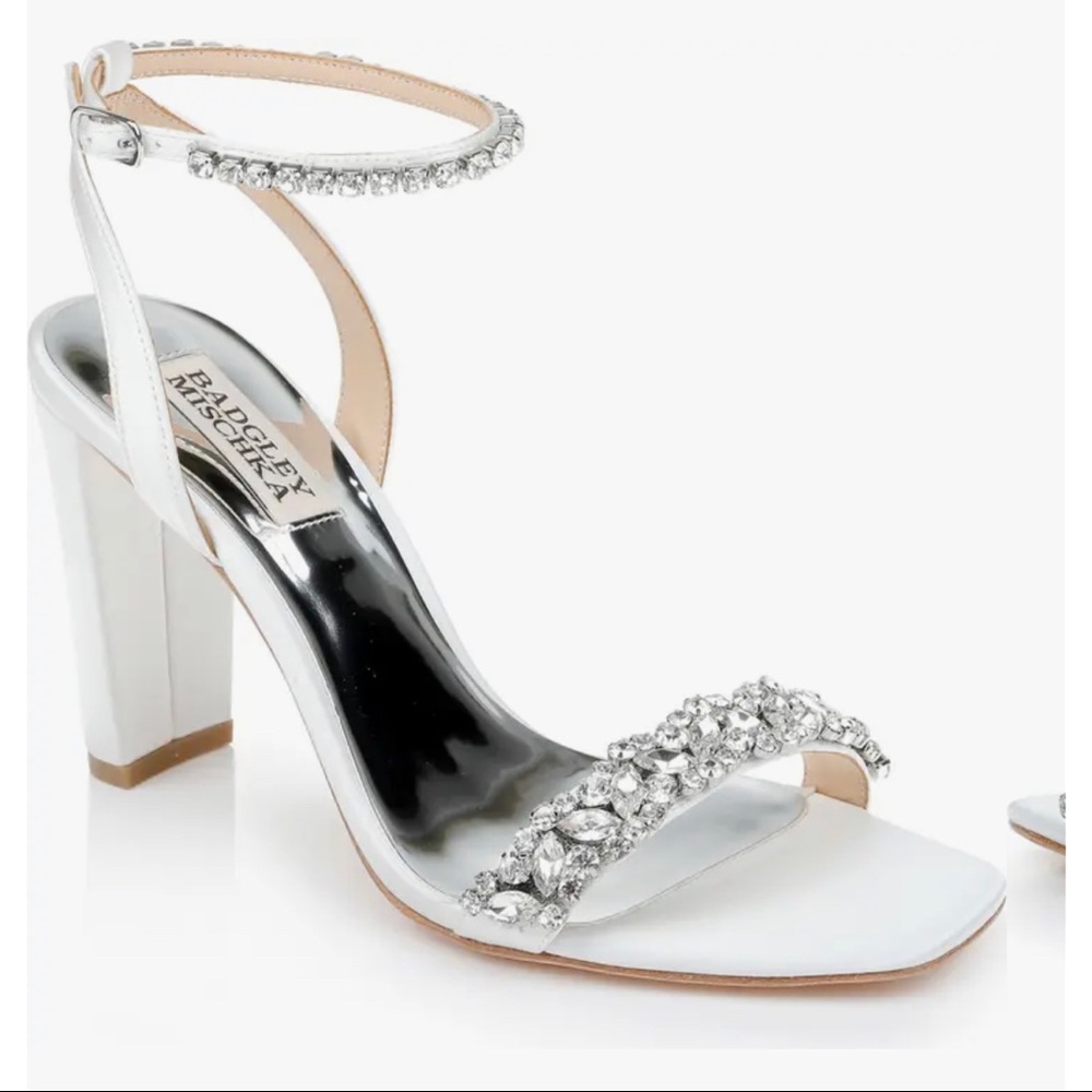 Badgley Mischka
Tasmine Embellished Satin Dress Sandals
